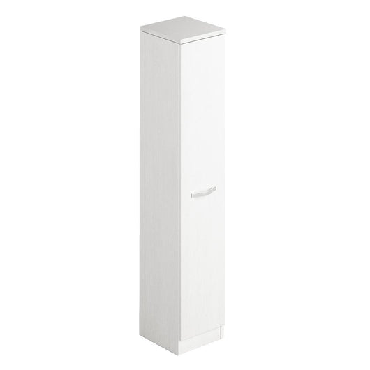 Scarpiera bianco in legno con un’anta e 6 ripiani cm h182x36x38