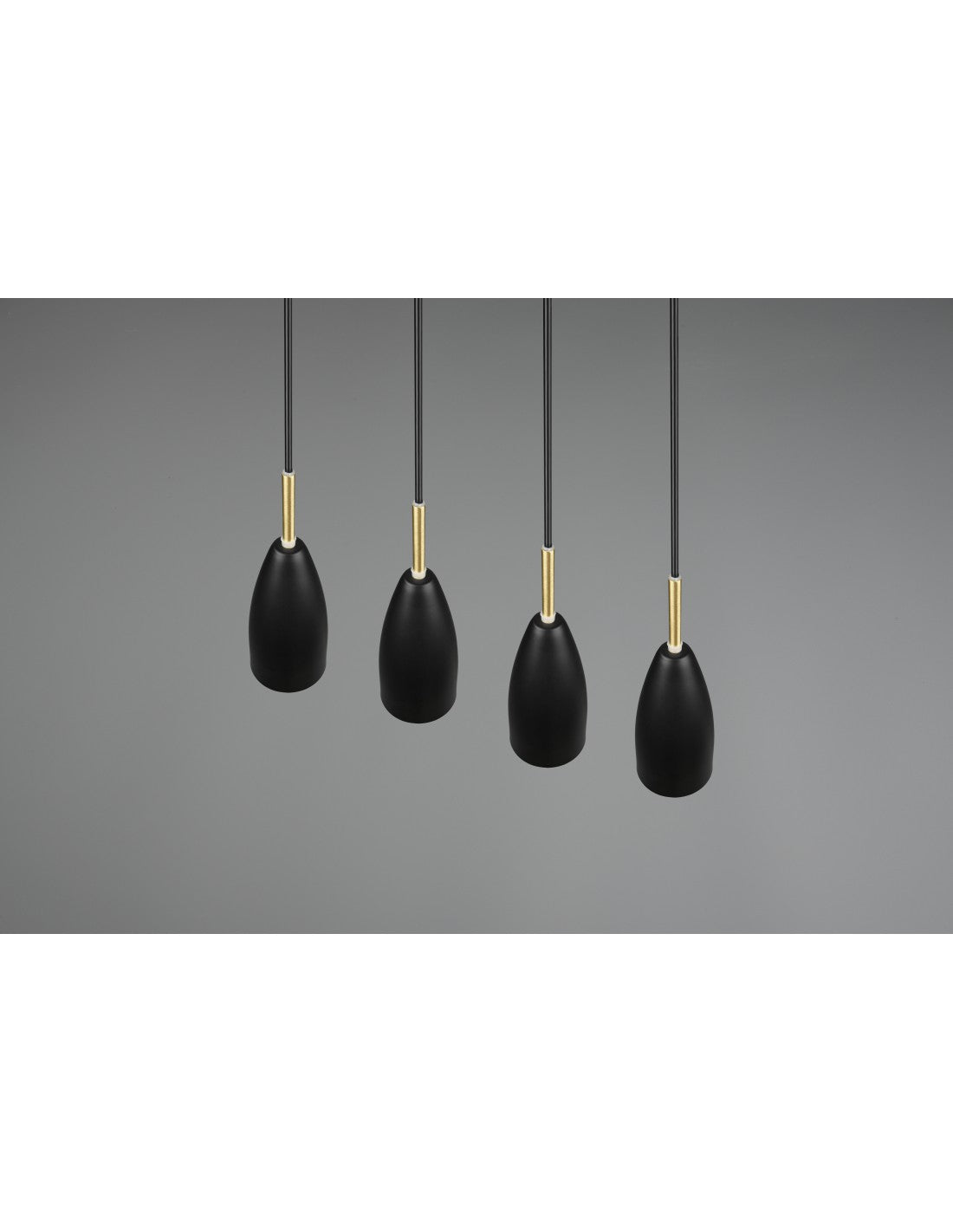 Sospensione Lineare Isola Farin 4 Luci Nero E Ottone Trio Lighting