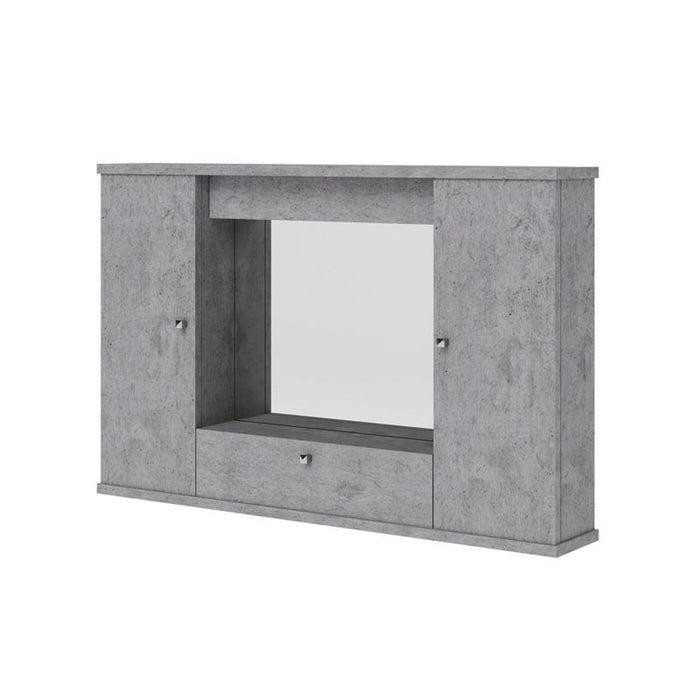 Mobile specchiera bagno grigio cemento 2 ante c/ribalta h.61x93x14 cm