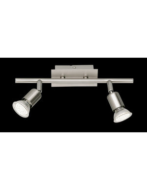 Lampada Soffitto 2 Faretti Spot GU10 Orientabili Nimes Nichel Trio Lighting