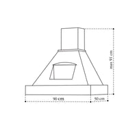 Cappa cucina rustica bianca EPOQUE con cornice in legno intarsio colore tabacco cm 90