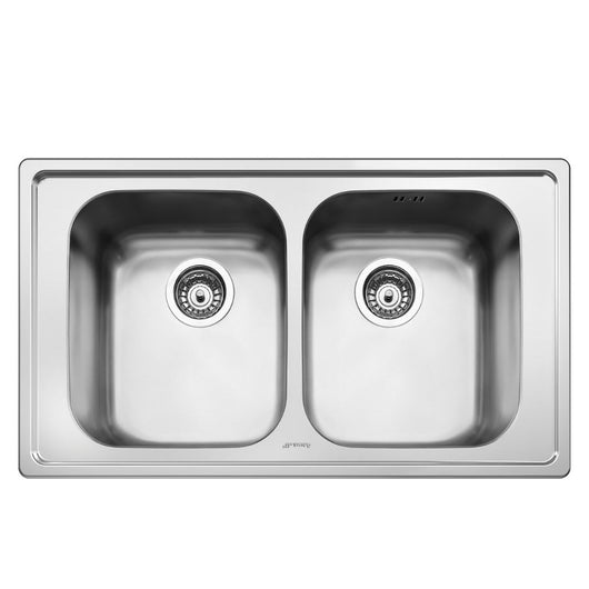 Lavello inox 86x50 cm 2 vasche