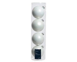 Box da 4 palline di Natale colore bianco ø10 cm