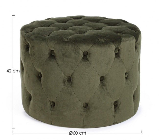 Pouf vintage verde velluto cm 60 x 42 h