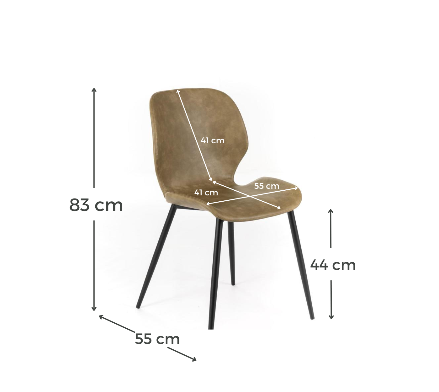 4x Sedia in soft-touch 55cm x 45cm H. 83cm