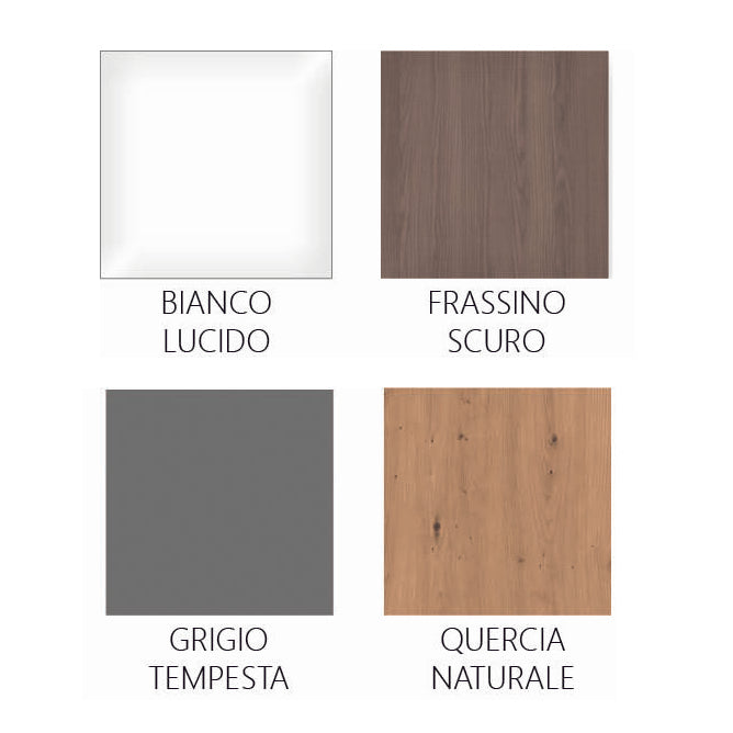 Mobile bagno sospeso Dearum in frassino scuro - cm 80 x 45 x 52