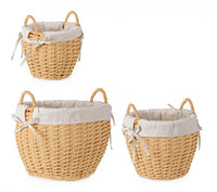 2x Set di ciotole beige D.20,5x19h, D.30x25,5h, D.38,5x30h