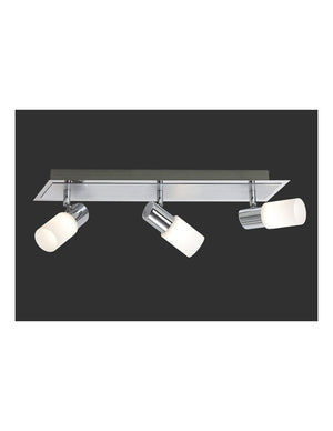 Faretto Clapton 3 Spot Led Cromo E Vetro Bianco L50 cm Trio Lighting