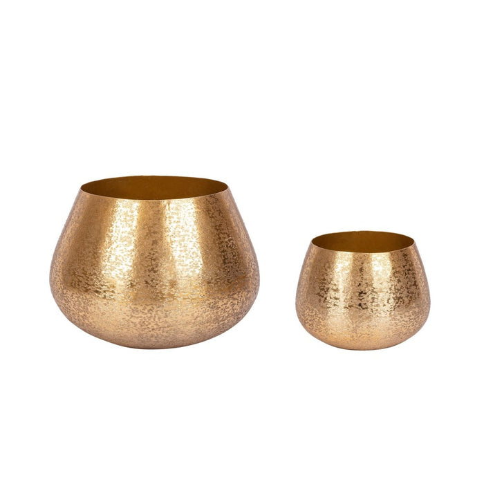 Set 2 porta vaso oro in alluminio stile industriale