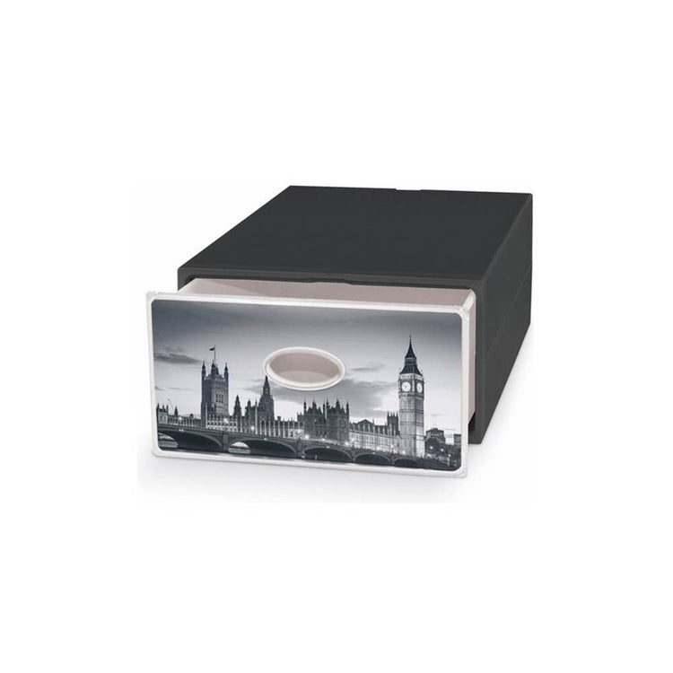 Cassetto contenitore multiuso da riordino 28x40x15 H qbox City Domopak