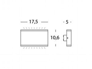 Applique 7W+7W Led 4000K  linea wave  grafite