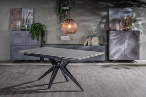 Tavolo allungabile grigio-negro 90 cm x 160-240  cm cm H. 76 cm