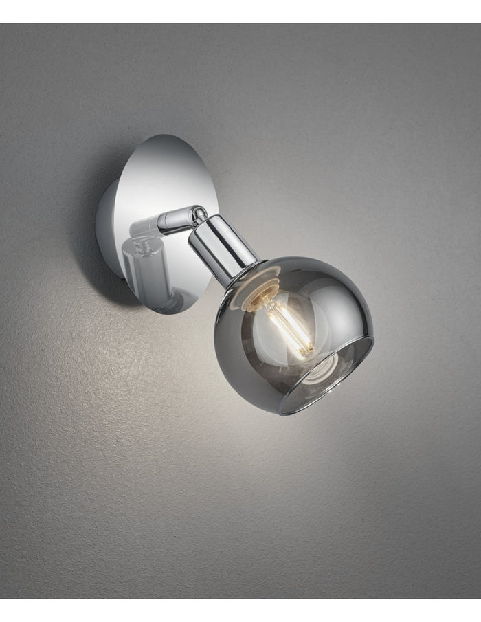 Faretto Spot Da Soffitto Cromo Con Vetro Fumé Trio Lighting