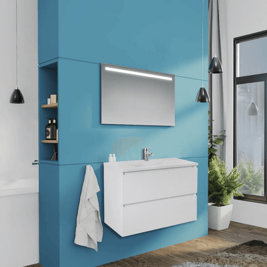 Mobile bagno sospeso Carezza bianco lucido 80x46x54 H EFFEZ