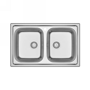 Lavello incasso acciaio inox 80x50 cm