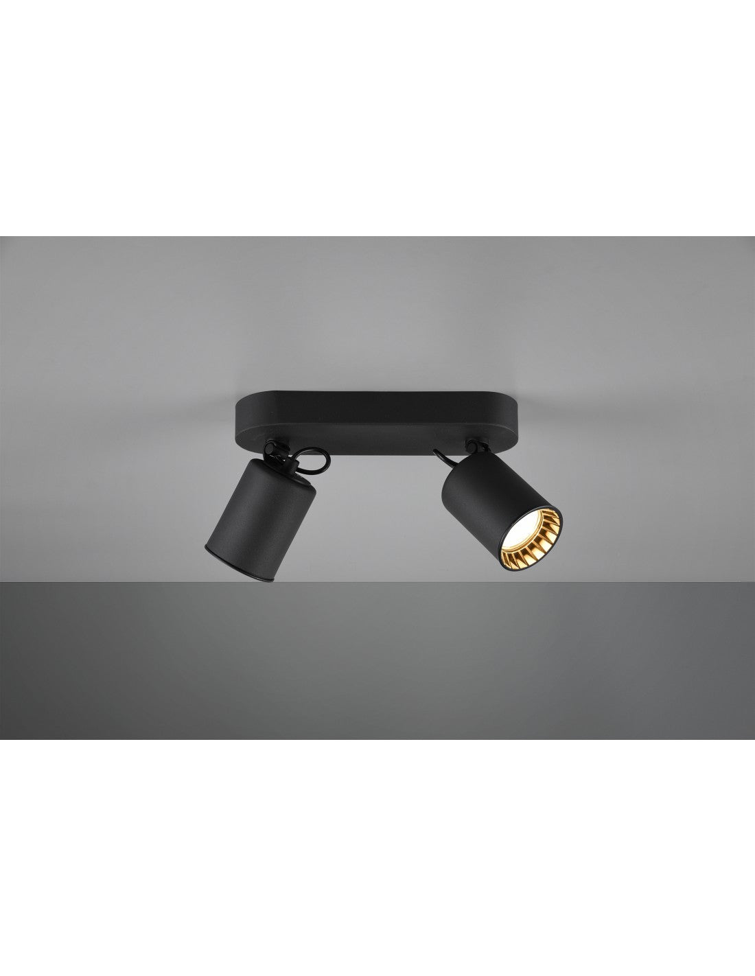 Lampada Soffitto 2 Faretti Spot GU10 Orientabili Pago Nero Trio Lighting