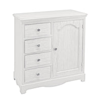 Credenza in MDF un anta quattro cassetti Bianca BLANC 66x32,5x h80 cm