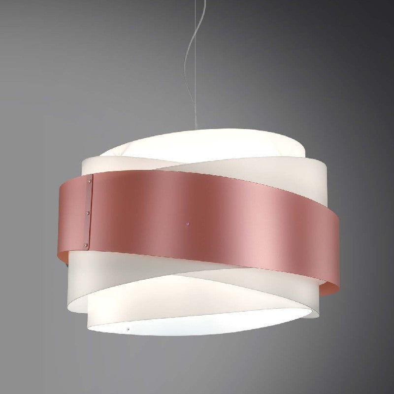 Lampadario a sospensione BEA tre luci Rosa diametro 60x h38 cm