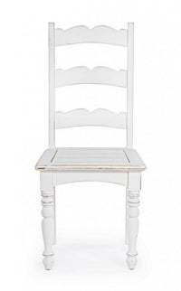 Sedia Colette in legno stile rustico bianco shabby