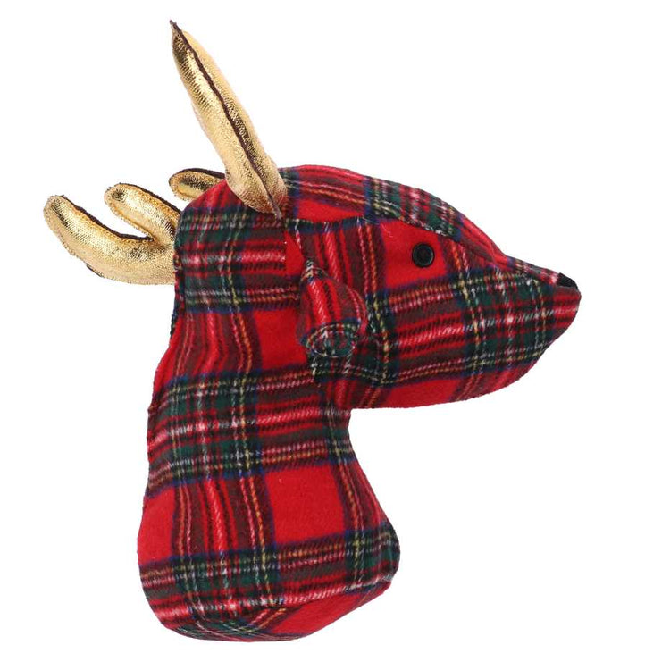 Red reindeer fabric doorstop cm25x21h34