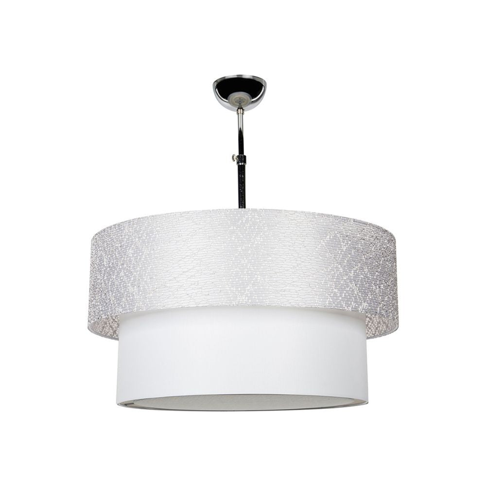 Lampada a sospensione Polo MDL2749 in tessuto grigio EFFEZ