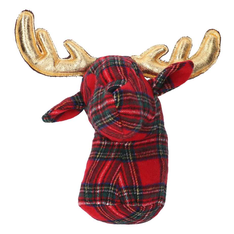 Red reindeer fabric doorstop cm25x21h34