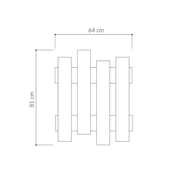 Appendiabiti a muro Wave rovere 8 ganci