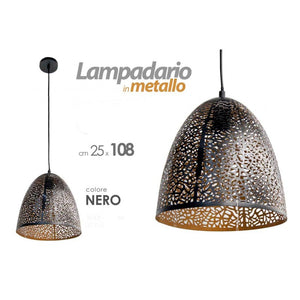 Lampadario urban industrial moderno  in metallo cm 25 x 108 nero