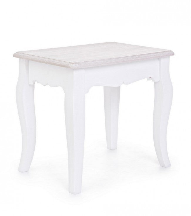 Comodino shabby in MDF Bianco CHARLENE 41x30x h38 cm