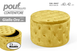 Pouf contenitore giallo apribile cm 60 x 42 h