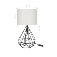 Lampada per scrivania Nero Bianco urban 25x h46,5 cm EFFEZ