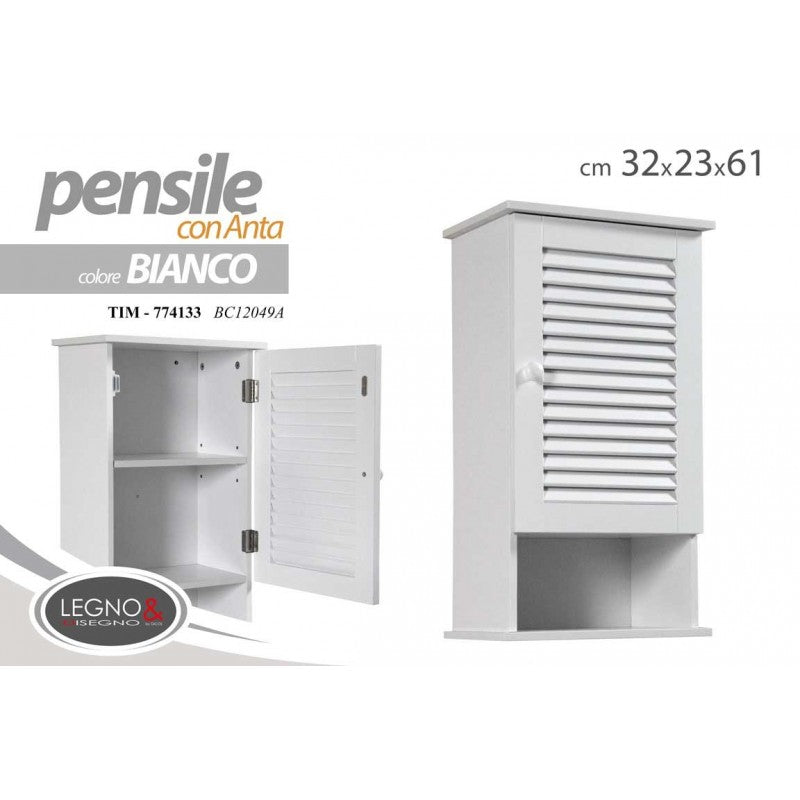 Pensile bagno portatutto stile veneziano bianco 1 anta cm 32 x 22.5 x 61 h