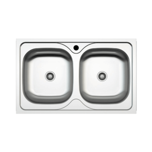 Lavello incasso cucina MP862V acciaio 86x50 cm due vasche EFFEZ