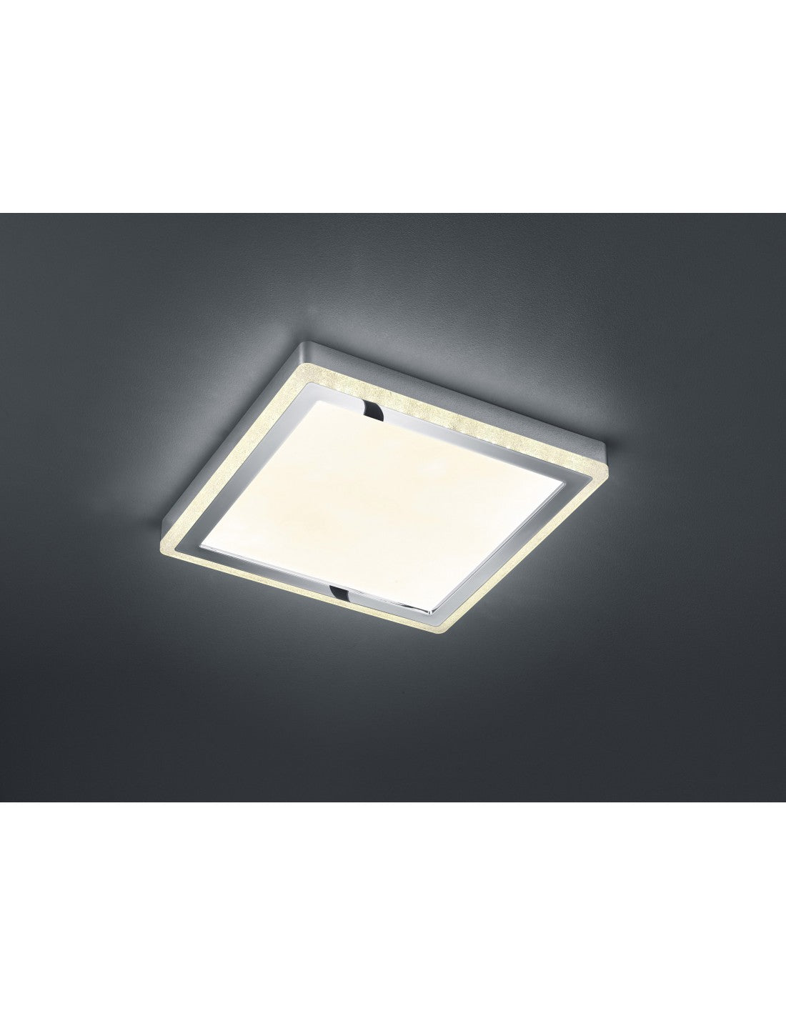 Plafoniera Quadrata Slide Doppio Led Rgbw Dimmerabile Bianco 40x40 cm Trio Lighting