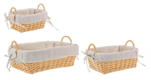 2x Set di ciotole beige 26x20x12h, 34x27x13h, 45x35x15h