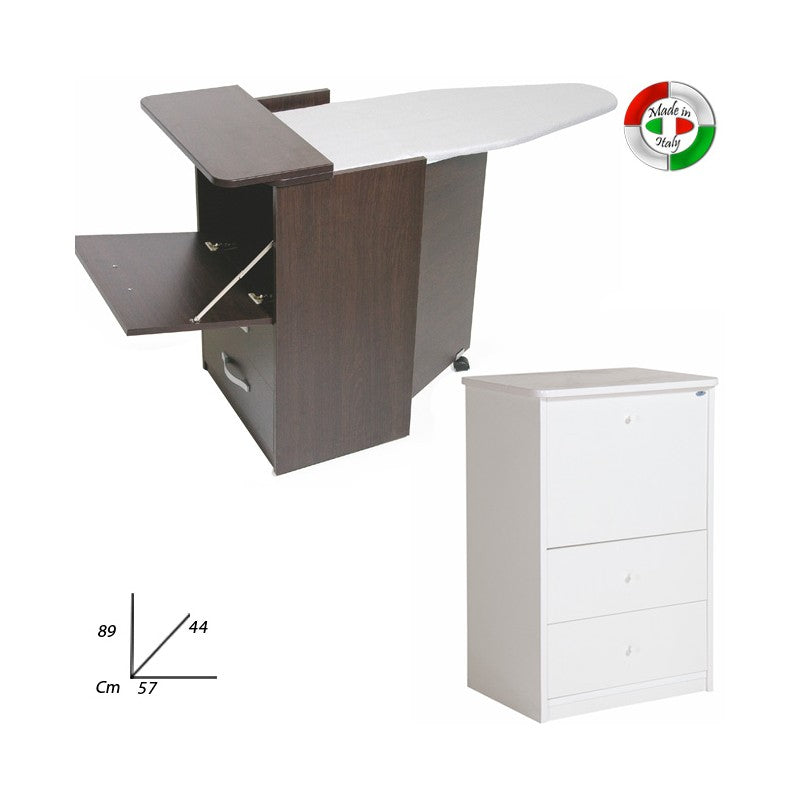 Mobile con asse da stiro Bianco cassetti legno nobilitato cm 44x57xH.89