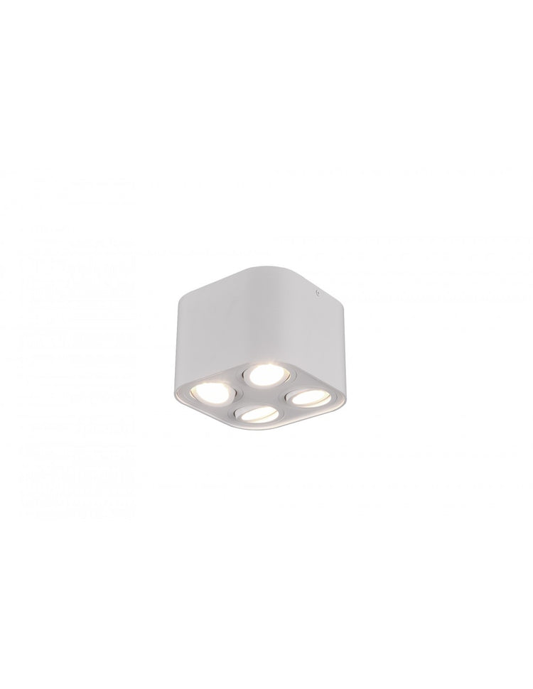 Plafoniera Cubo 4 Spot GU10 Orientabili Cookie Bianco Trio Lighting