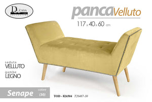 Panca senape  arredo scendiletto cm 1170 x 40 x 60 h