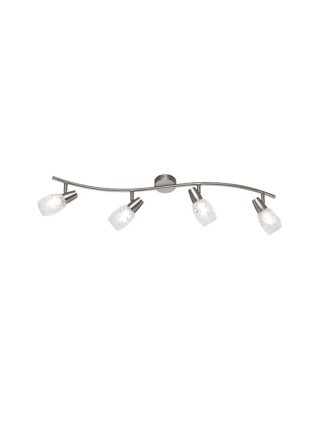 Faretto Colmar Nichel 4 Spot Led Vetro Satinato L79 cm Trio Lighting