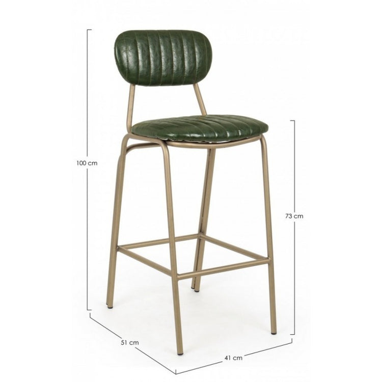 Sgabello vintage bar Addy verde scuro 41x51x100h cm