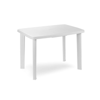 Tavolo rettangolare Bianco in PVC con Angoli Arrotondati - 101x68x73 cm