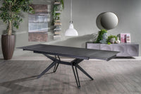 Tavolo allungabile grigio vintage - nero opaco 90 cm x 160-240  cm cm H. 76 cm