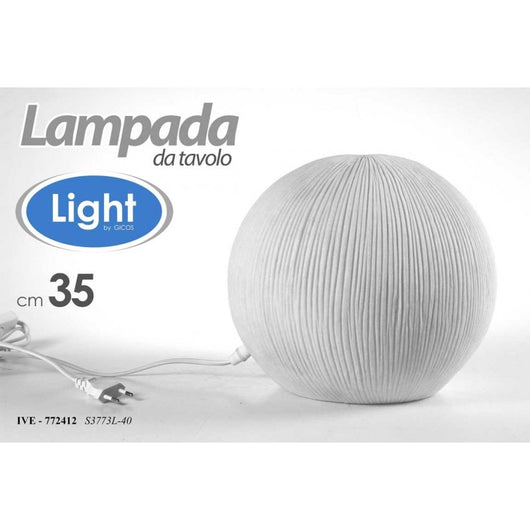 Lampada a sfera da tavolo bianca design   cm 35 x 32 h