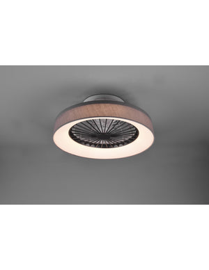 Ventilatore Moderno Luce Led 30w Dimmerabile Farsund Grigio Trio Lighting