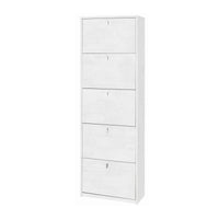 Scarpiera slim salvaspazio cinque ante Bianco Ossido 63x29x h190 cm