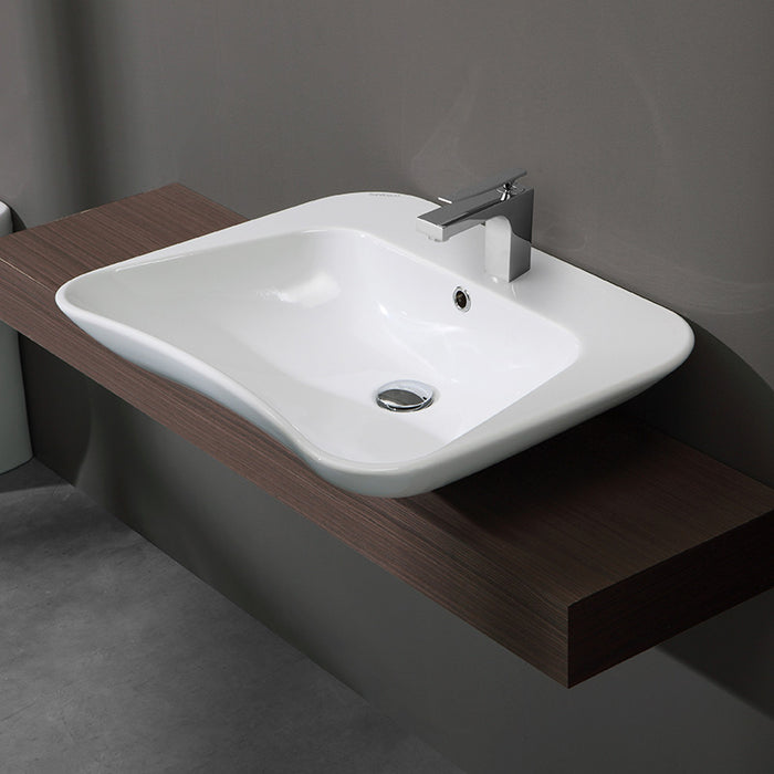 Lavabo ergonomico monoforo Evolution 62 cm