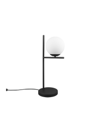 Lume Da Tavolo Nero Con Sfera Vetro Bianco Pure Trio Lighting