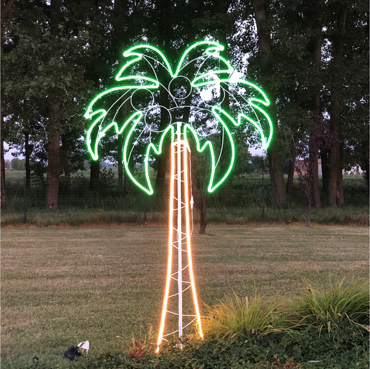 Neon bifacciale 120xH200 cm bianco e verde