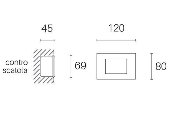 Incasso Vetro 3W Led 3000K  linea spina  bianco