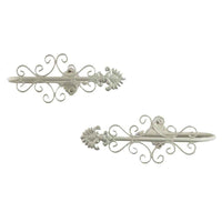 Pair of white iron tiebacks cm26x10h9,5